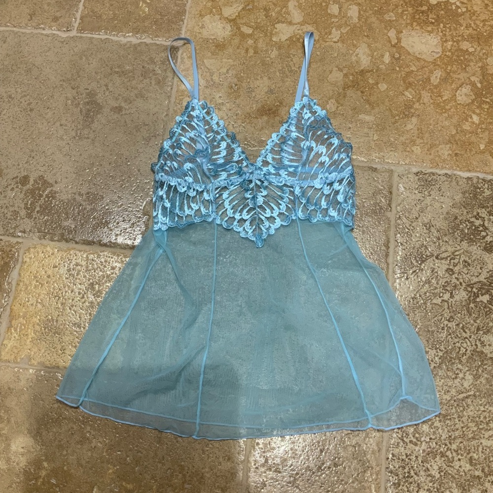 Sheer Blue Lace Camisole